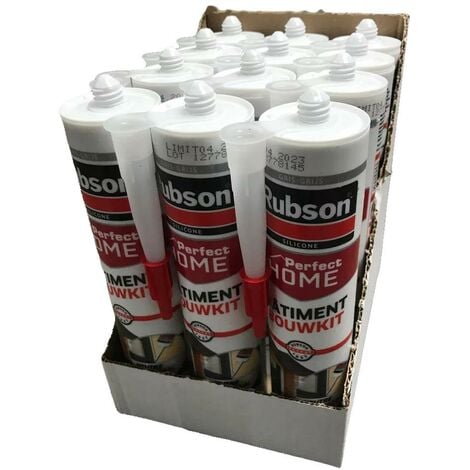 Silikon Rubson Fugendicht Silikondichtstoff Dichtmasse für Innen & Außen - grau - 12 x 280ml