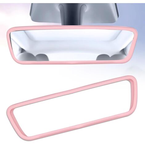 Silikon-Rückspiegelabdeckung in Pink – Schutzrahmen, kompatibel mit Autos – Pinkes Zubehör – für Model 3/Y