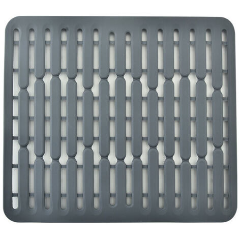 Silikon-Spülbeckenmatte oder Spülbeckenschutz – Kleine Größe 32,5 x 28,7 x 1 cm, grau