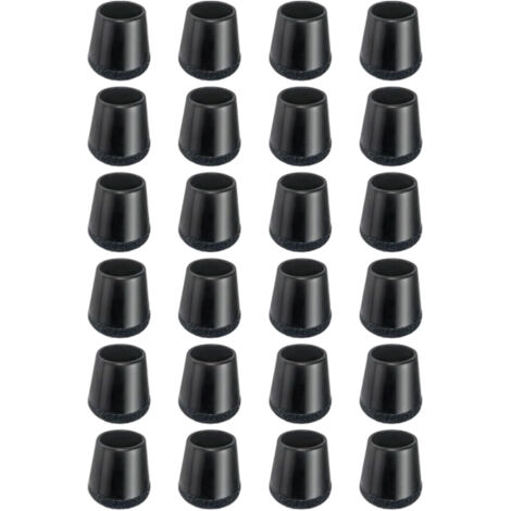 Silikon-Stuhlbeinschoner mit Filzgleiter, Schutzkappe gegen Bodenkratzer, geräuscharm, rund, XS, schwarz – 24er-Packung