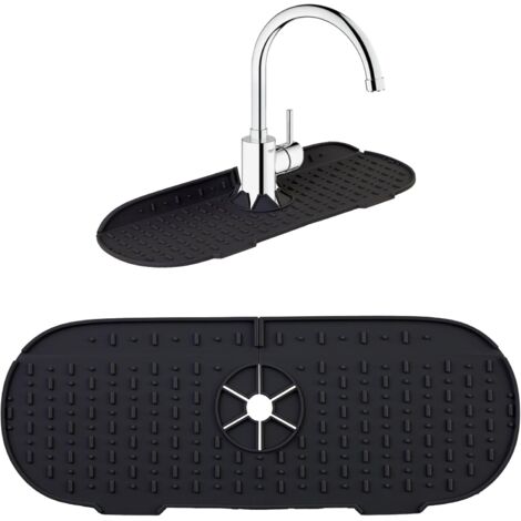 Silikon-Wasserhahnmatte, Spritzschutz für Küchenspülen, Wasserhahnmatte für Badezimmer, Arbeitsplattenschutz – Schwarz