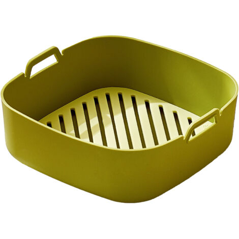 Silikonbeschichtung für Heißluftfritteusen, hitzebeständig, grüne quadratische Form für Backofen und Grill