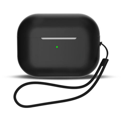 Silikonhülle für AirPods 1/2 + Handschlaufe, Schwarz