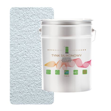 Silikonputz für Fassaden, weiß und hellblau, 1,5 mm Premium, 15 kg
