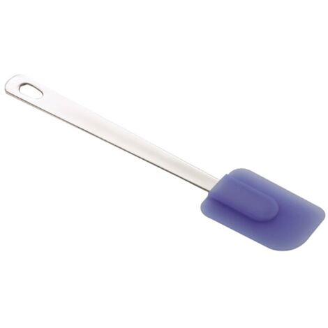 Silikonspatel mit Edelstahlgriff 30cm lang blau und chrom