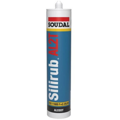Silirub AL2T - Mastic silicone neutre construction et vitrage - Soudal - Cartouche de 300 ml Beige