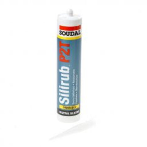 Silirub P2T - Mastic silicone neutre recouvrable - Soudal - Cartouche de 310 ml Transparent