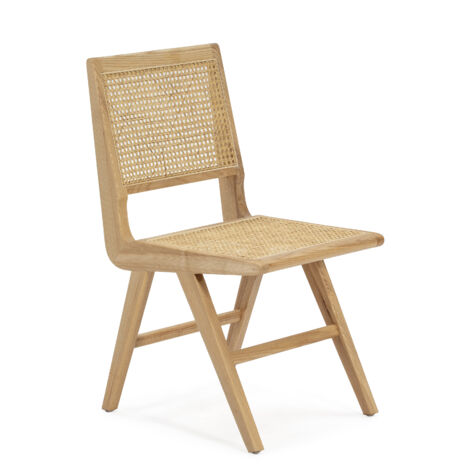 Silla 43X57X82 Madera De Roble/Ratan Natural
