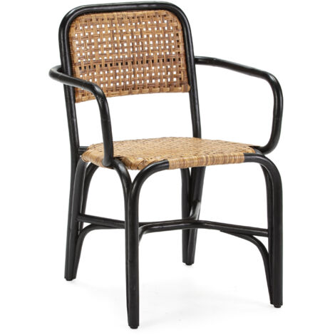 Silla 54X58X81 Mimbre Natural/Negro