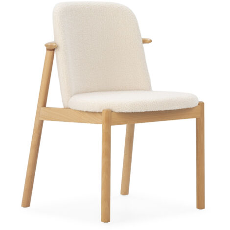 Silla 57,5X58,8X81,8 Madera Natural/Tela Blanco