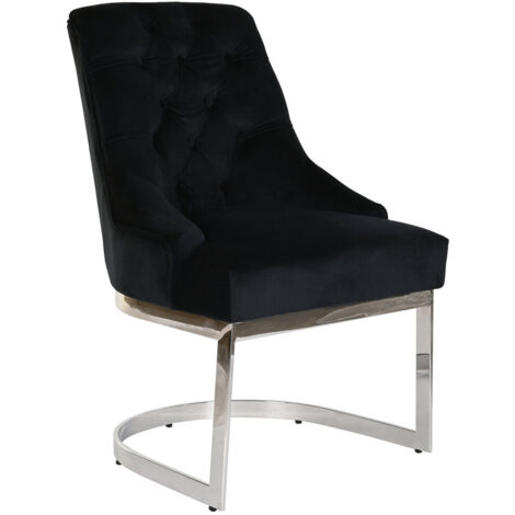 Silla Acero Poliester 60X58X93 Terciopelo Negro