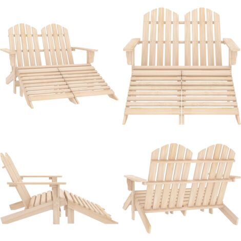 Silla Adirondack de jardín 2 plazas madera de abeto - Silla Adirondack - Silla de exterior