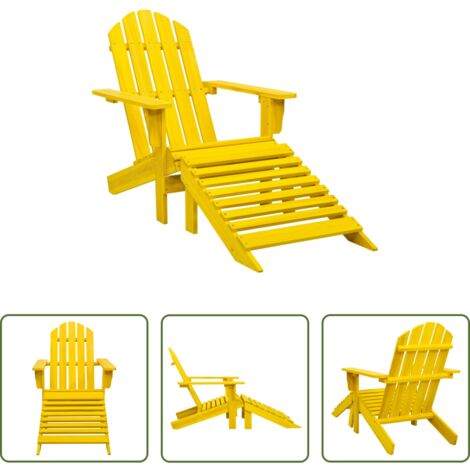 Silla Adirondack -  Silla jardín Adirondack y otomana madera maciza abeto amarilla