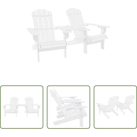 Silla Adirondack -  Sillas Adirondack de jardín y mesita madera maciza abeto blanco