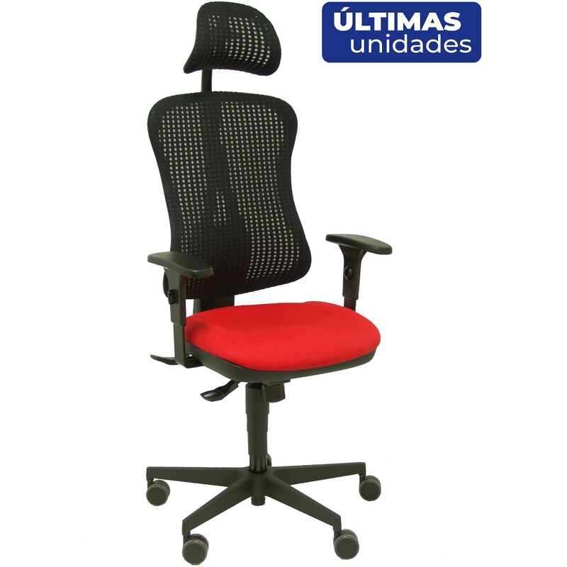 

Silla Agudo sincro malla negra asiento tela rojo brazos regulables con cabecero