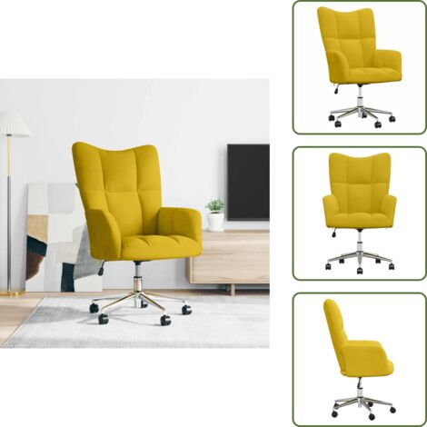 Silla ajustable - vidaXL Sillón de relax de terciopelo amarillo mostaza - Silla con mecanismo de elevación