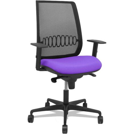 Silla Alares sincro malla negra bali lila brazo regulable