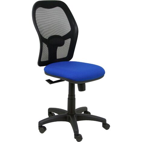 Silla Alocén malla negra asiento bali azul