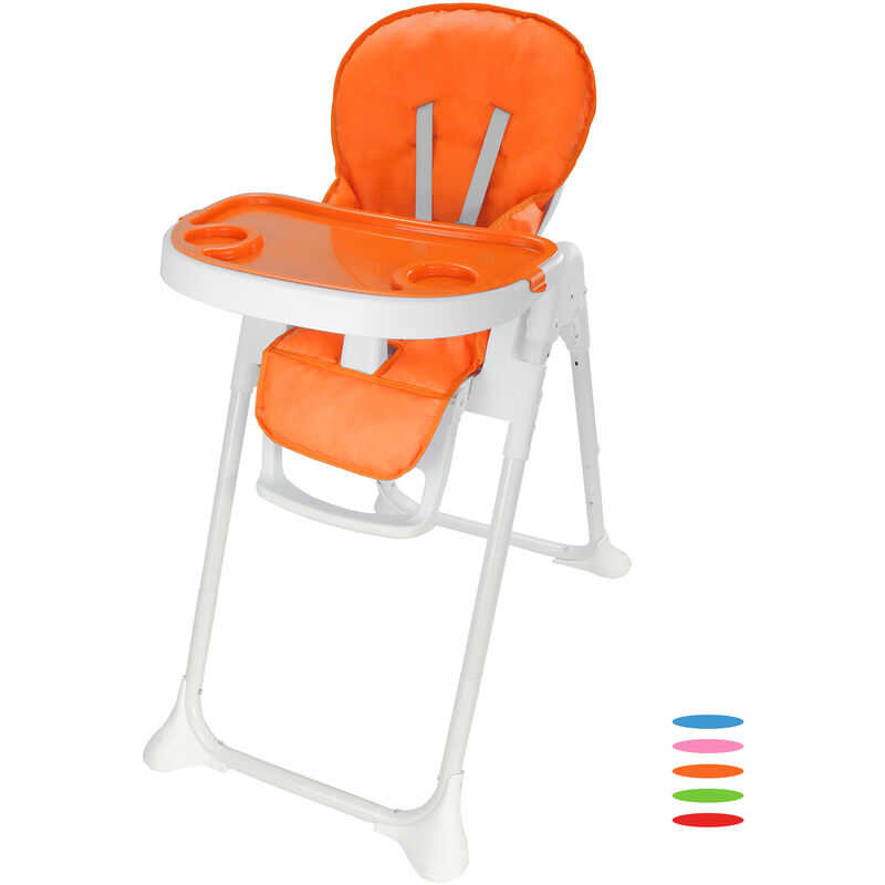 

Silla Alta de Bebé Plegable, Silla Alta de Bebé, Naranja, Tamaño desplegada: 105 x 89 x 56 cm