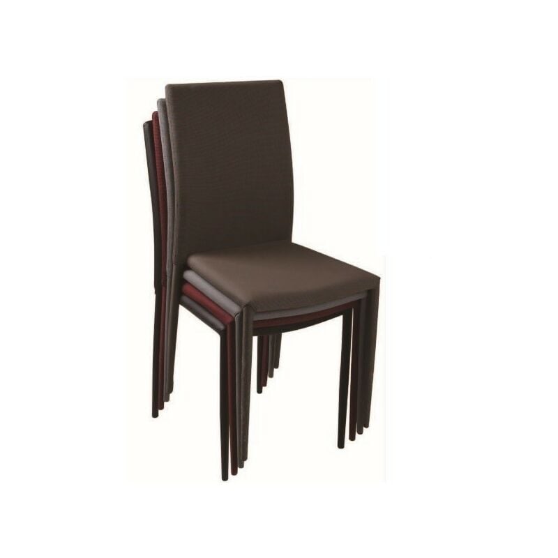 

Silla ANNA, apilable, similpiel marrón chocolate