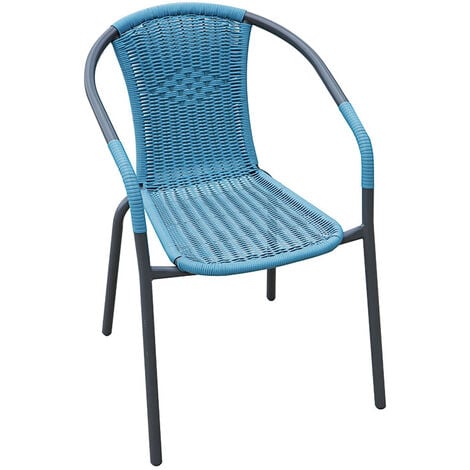 SILLA APILABLE ACERO/FIBRA BASIC. AZUL