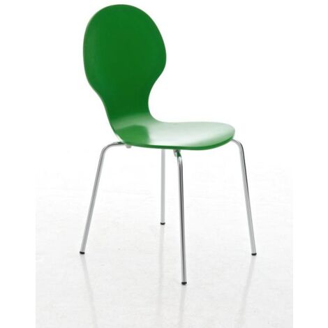 Silla apilable cocina comedor diseño moderno madera verde 100000016