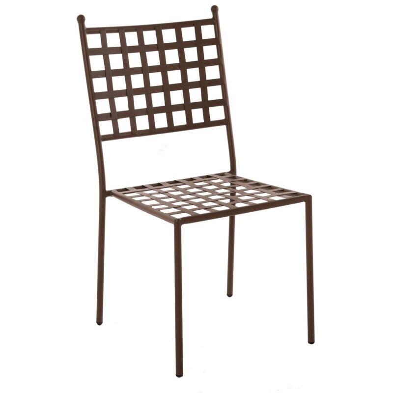 

Lolahome - Silla de jardín Cartago apilable de hierro marrón óxido de 90x55x48 cm