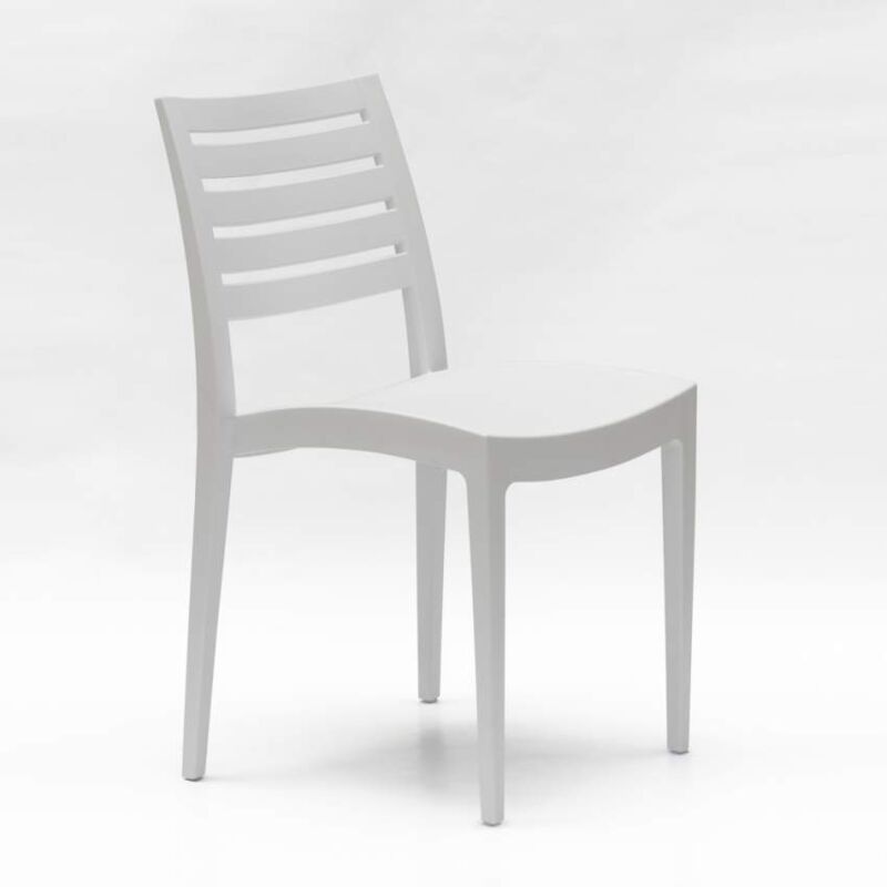 

Silla apilable de polipropileno para casa locales públicos y espacios exteriores Grand Soleil Firenze | Blanco