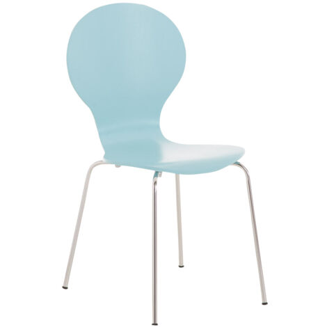 Silla apilable para visitas, cocina, comedor, diseño moderno, madera azul claro 100000791