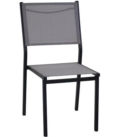 Silla asiento de jardín apilable Antracita 55x46 cm h 88 cm en Aluminio mod. Sullivan