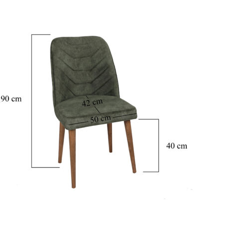 Silla, asiento, silla de comedor Set Nuez Dark Verde