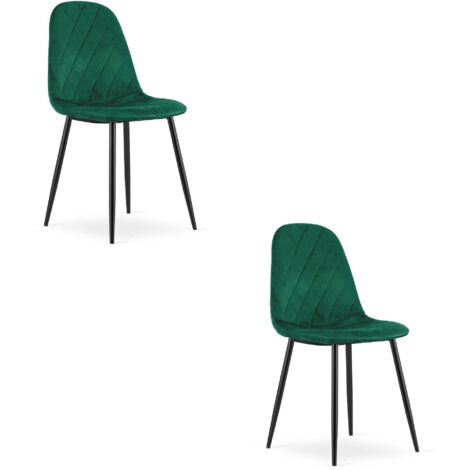 Silla ASTI - terciopelo verde oscuro x 2