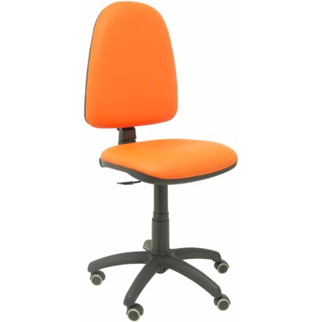 Silla Aýna similpiel naranja ruedas de parqué