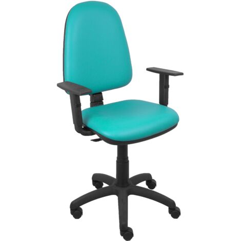 Silla Aýna similpiel turquesa brazos regulables