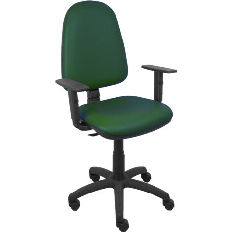 Silla Aýna similpiel verde botella brazos regulables