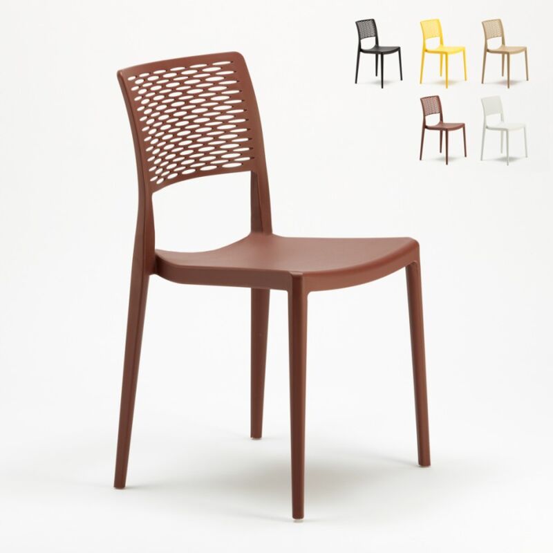 

Silla Bar de Polipropileno para Cocina y Jardín Apilable Cross | Marrón
