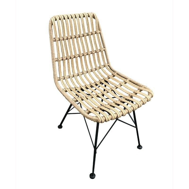 

Silla BEKASI, metal, ratán beige