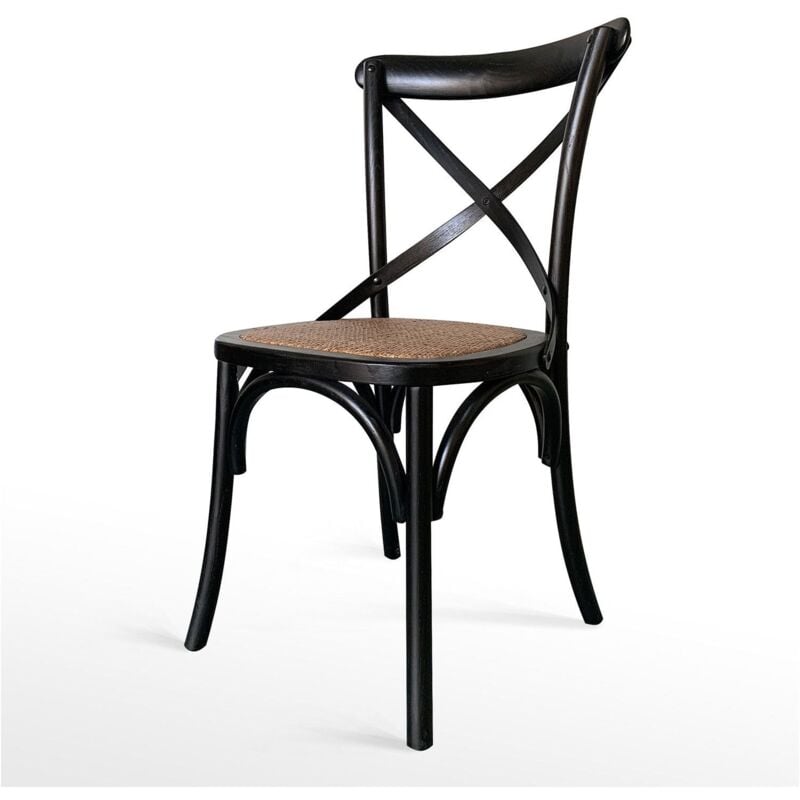 

Silla Bistro De Madera Y Ratán Madera Negra Ancho: 50 X Largo: X Alto: 87,5