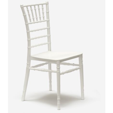 Silla Blanca Vintage para Catering Bares Restaurantes y Cocinas - 4.625000