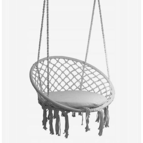 Silla Brasileña Columpio Hamaca Colgante con Cojín RIO GRIS