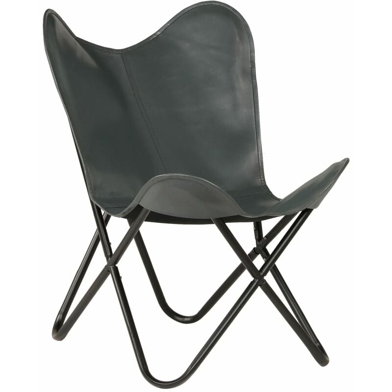 

Silla Butterfly para niño de cuero auténtico gris