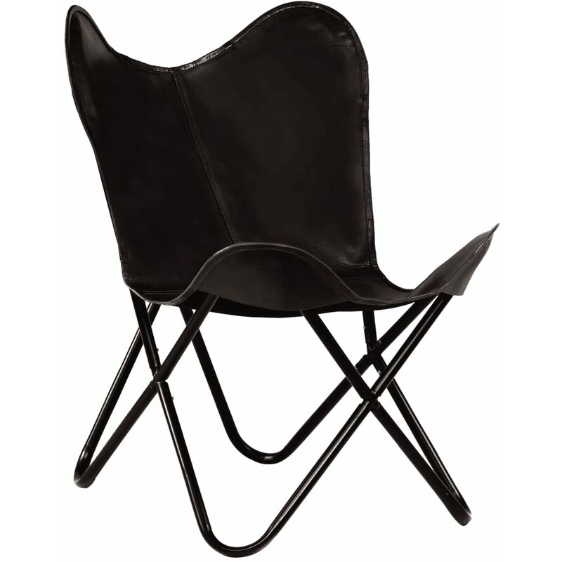 

Silla Butterfly para niño de cuero auténtico negro - Negro