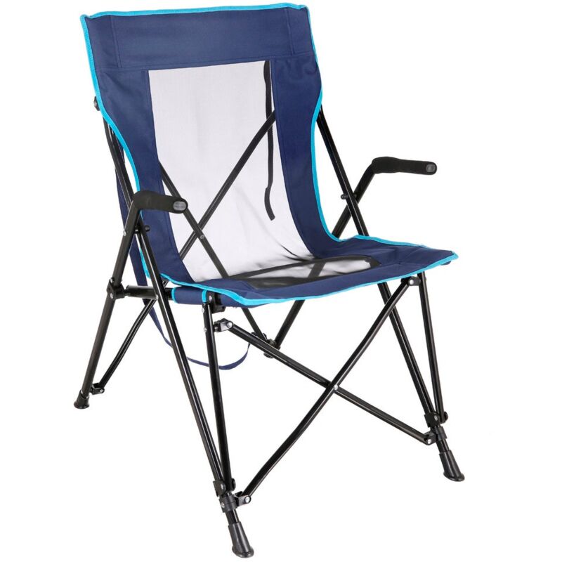 

Lolahome - Silla de camping azul oscuro acero de 90x56x74 cm