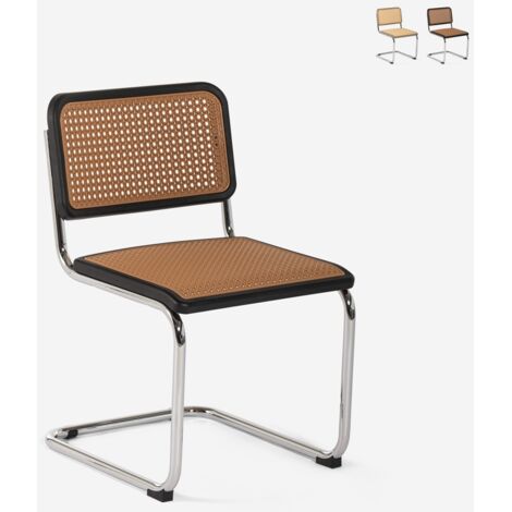 AHD AMAZING HOME DESIGN Silla cantilever moderna vienesa para cocina y comedor Erys - Marrón