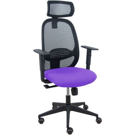 Silla Cilanco negra malla negra asiento bali lila brazo regulable cabecero regulable