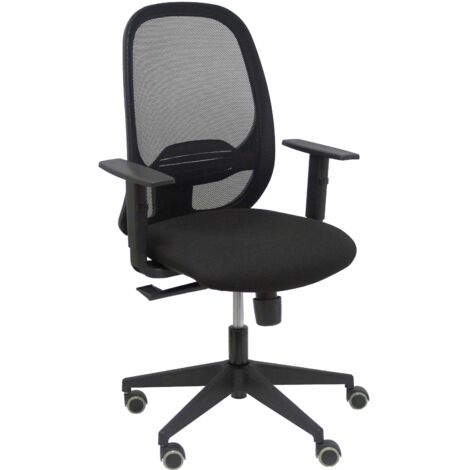Silla Cilanco negra malla negra asiento bali negro brazo regulable.