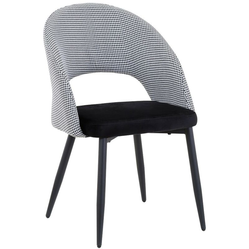 

Silla CLEO, metal, tapizado pata de gallo con negro