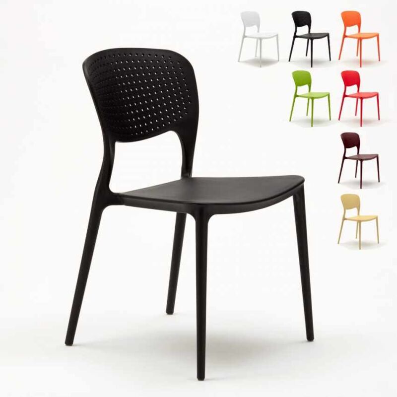 

Silla cocina bar polipropileno apilable exterior interior Garden Giulietta | Negro