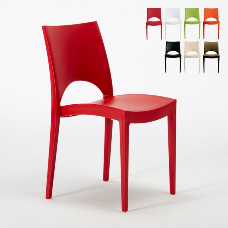 

Silla Paris Grand Soleil para Cocina Casa Bar de Polipropileno Apilable | Rojo