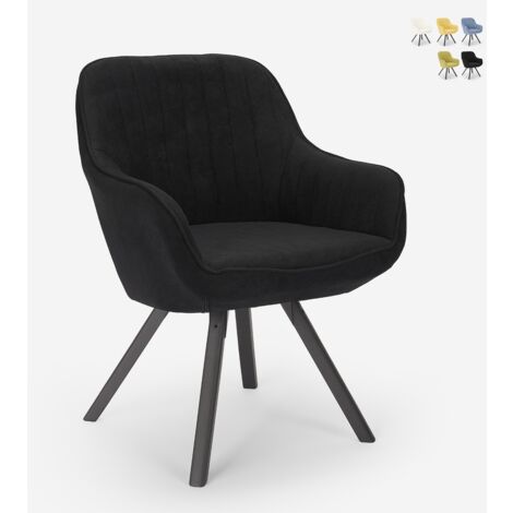 AHD AMAZING HOME DESIGN Silla cocina comedor diseño moderno restaurante giratoria Tandil Color: Negro